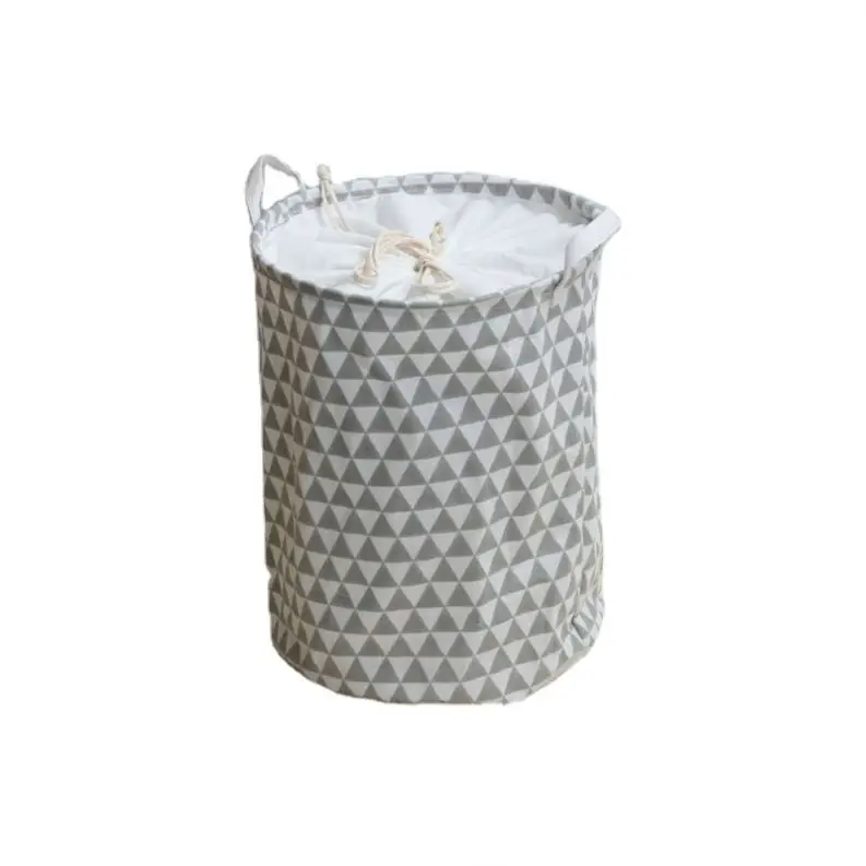 Wholesale Collapsible round Laundry Basket Set Promotional OEM China Canvas Opp Bag Single Foldable Storage Barrel for Shoes