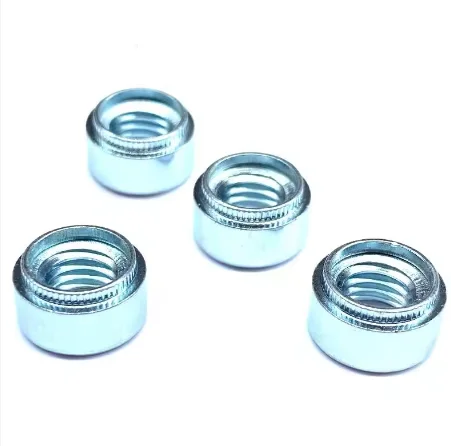 Zinc blue and white plated round serrated rivet bushing nuts processing machines