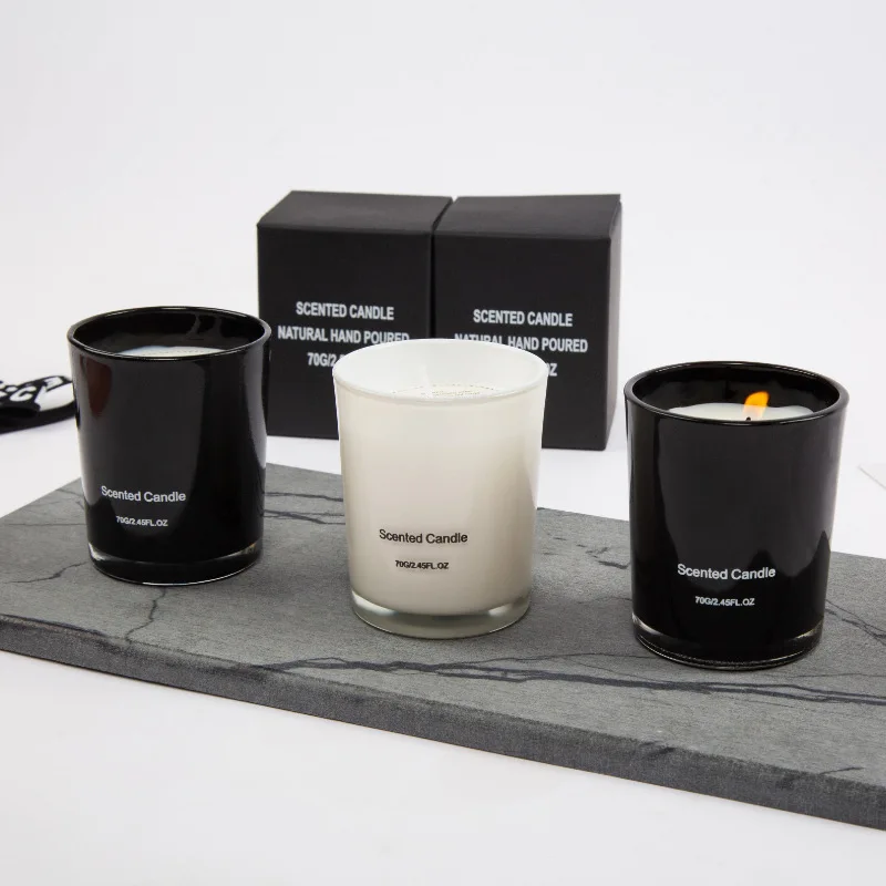 Black White ceramics Cup Smokeless Soy Wax Incense Fragrance Light Luxury Aromatherapy Candle