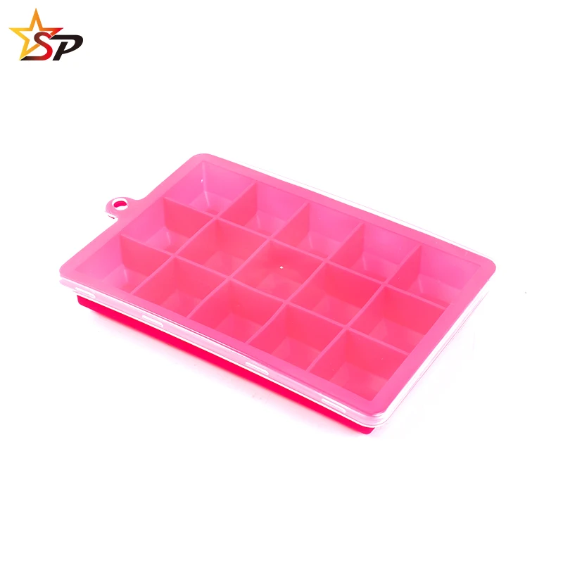 
Approved Custom Food Grade Cream Mould Silicone Ice Cube 15 Cavity Tray Silicone Ice Mold 