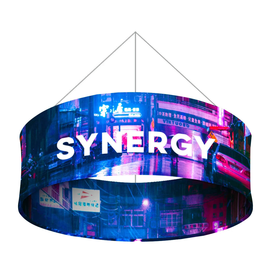 Custom Printing Exhibition Advertising Skybox Overhead Trade Show Sign Display Ceiling Fabric Hanging Banner