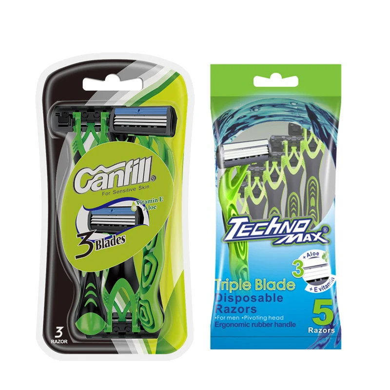 KAILI advanced design and excellent quality razor 3 blade disposable shaver razor