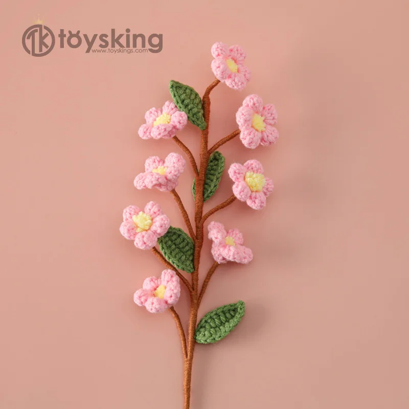 Peaches and plums all over the world crochet yarn multi-head peach blossom branches