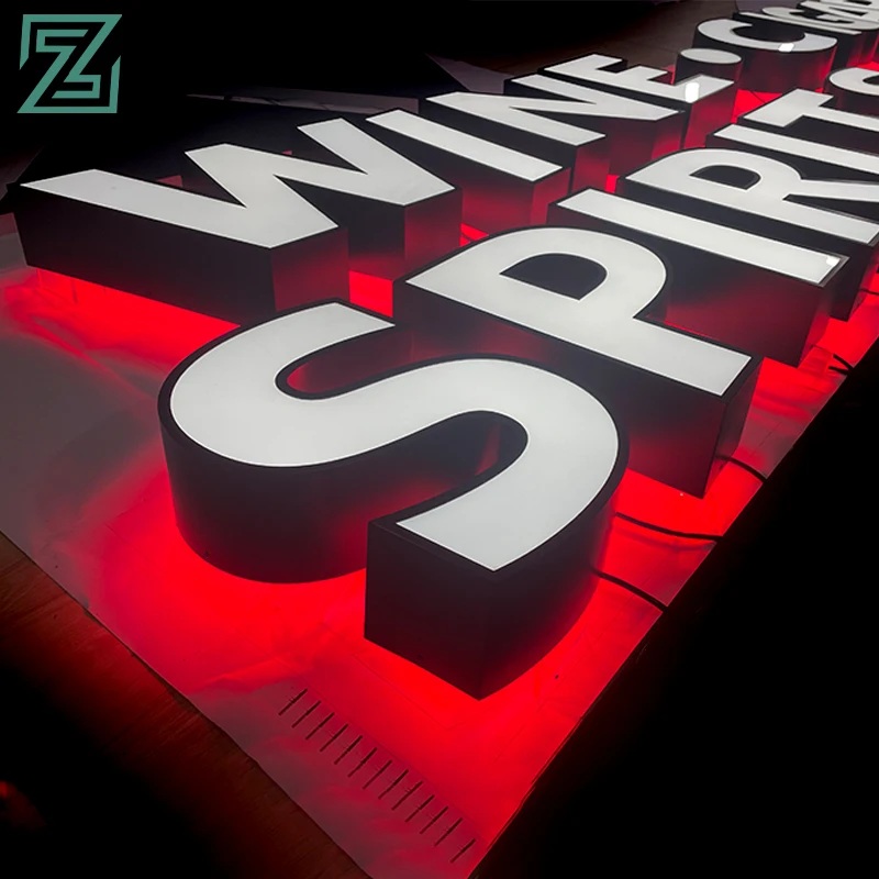 New Advertising Achieve Any Log Big RGB Stainless Steel Acrylic 3d letter Led Sign Front lit sign for Apartment