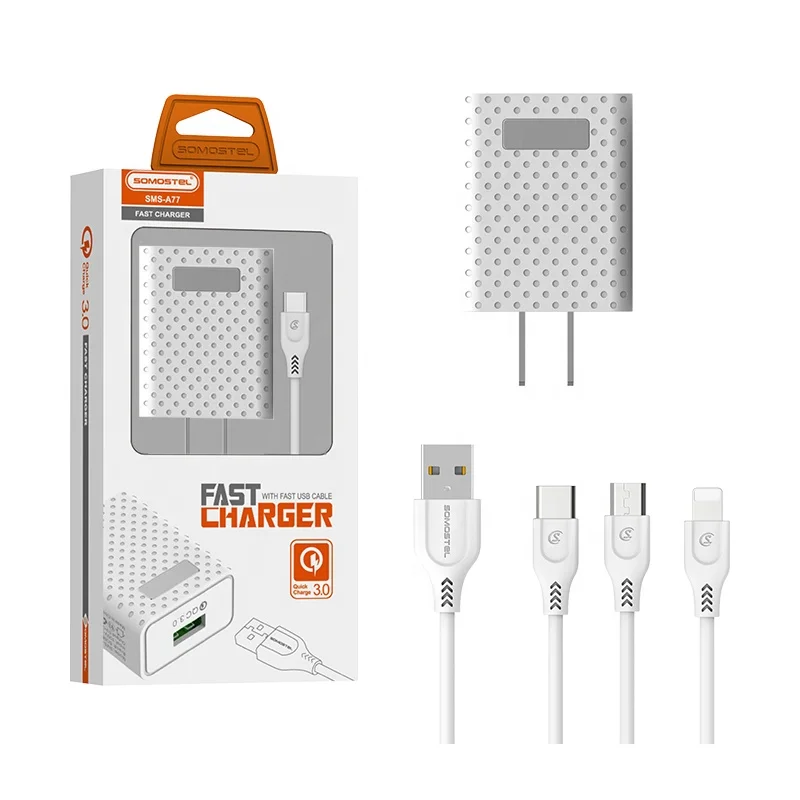 QC3.0 18W Fast Quick Charging Portable Telephone De Chargeur Carregador Celular Power Supply Phone Charger Adapter