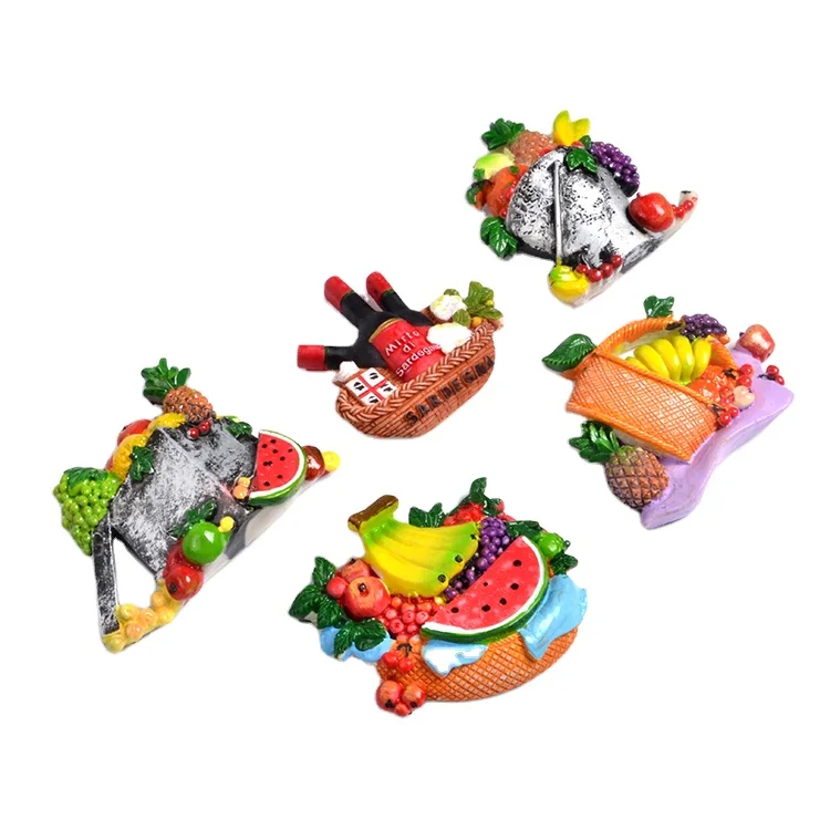 High Quality Lovely Succulent Resin Fruit Food Shape 3D Magnet For Souvenir fridge magnet