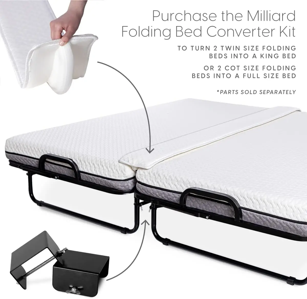 Factory wholesale Twin Portable home hotel outdoor top quality metal folding single bed frame with memory foam mattress