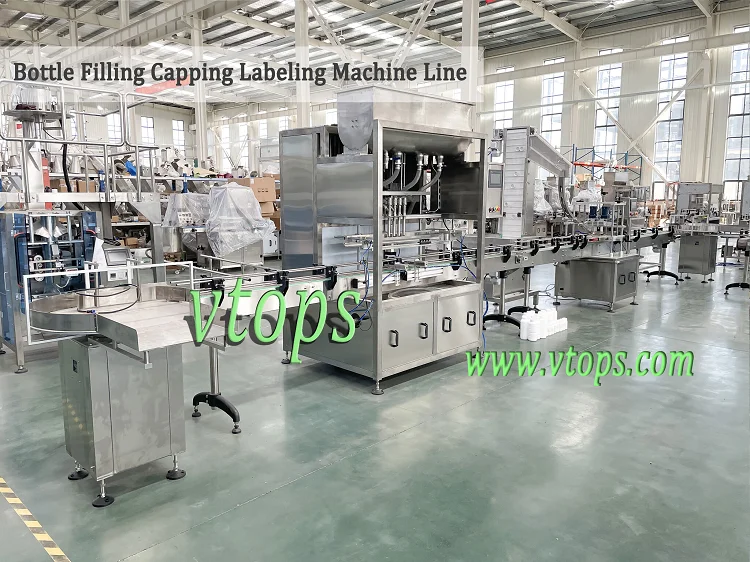 Vtops Fast Speed Automatic Bottle Liquid Filling Machine Edible Oil Vinegar Sauce Paste Milk Honey