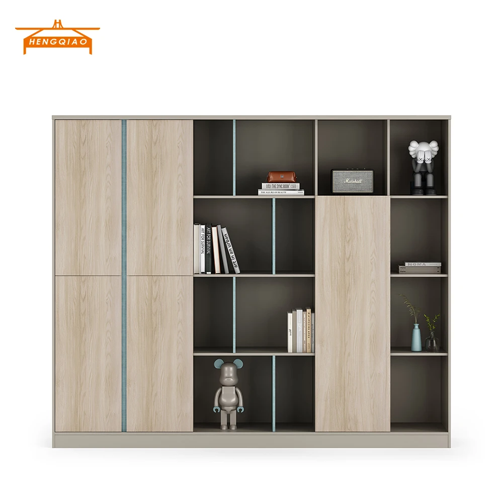 High End Modern Office Furniture E1 Mdf Solid Wood Modular Office Storage File Cabinet