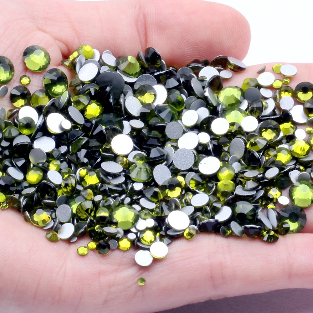 Wholesale Super Glitter SS5 14400PCS Crystal Stones Flat Back Nail Rhinestones 3D Non HotFix Nail Art Decorations Glass Manicure