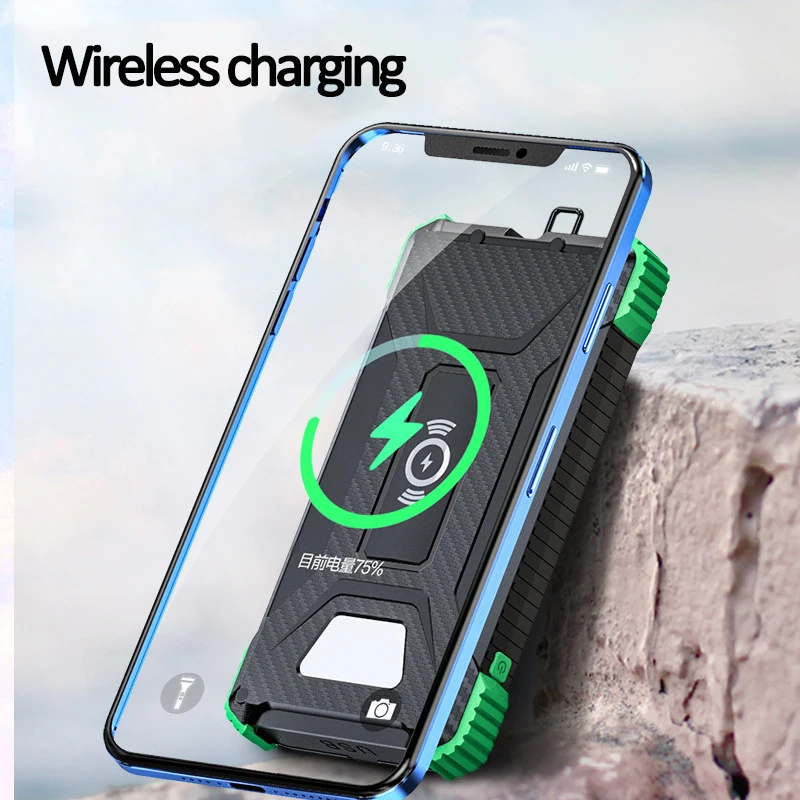 Aluminium Alloy Thin Solar Power Bank 20000mah Usb Solar Panel Power Bank Charger For Mobile Phone