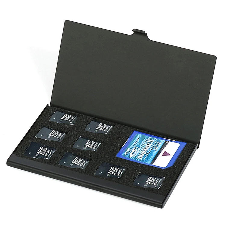 Custom Logo Metal Aluminum EVA Tray Slot sd Card Holder