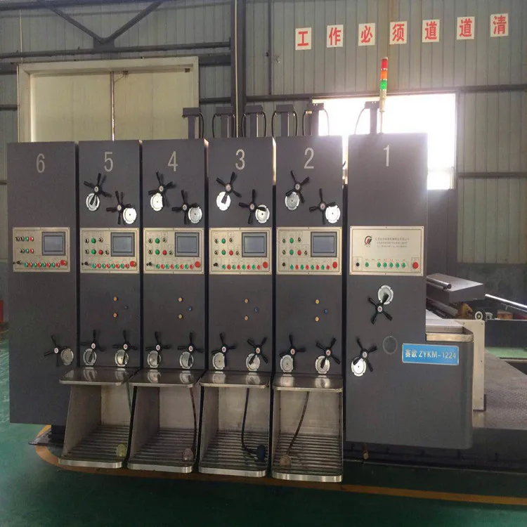 High quality automatic two color printing slotting die cutting carton machine multi-color