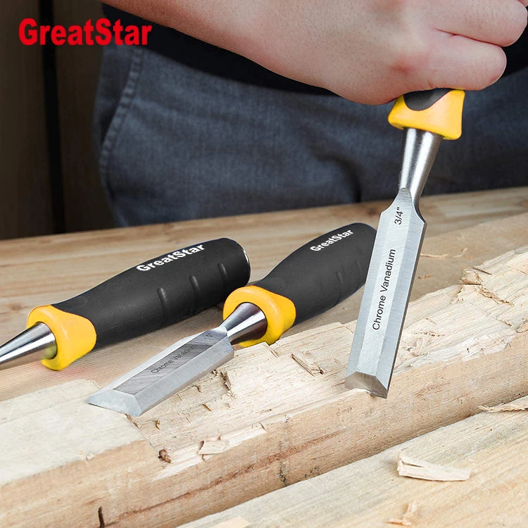 Greatstar Customize High Quality Multi-size Wood Carving Chisel Multifunction Wood Chisels with TPR Handle