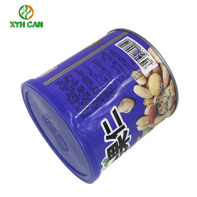 Eco-Friendly Metal Canister For Nuts Snack Peanut Walnut Packaging Colorful Empty Tin Glossy Food Grade For Candle Gift Candy