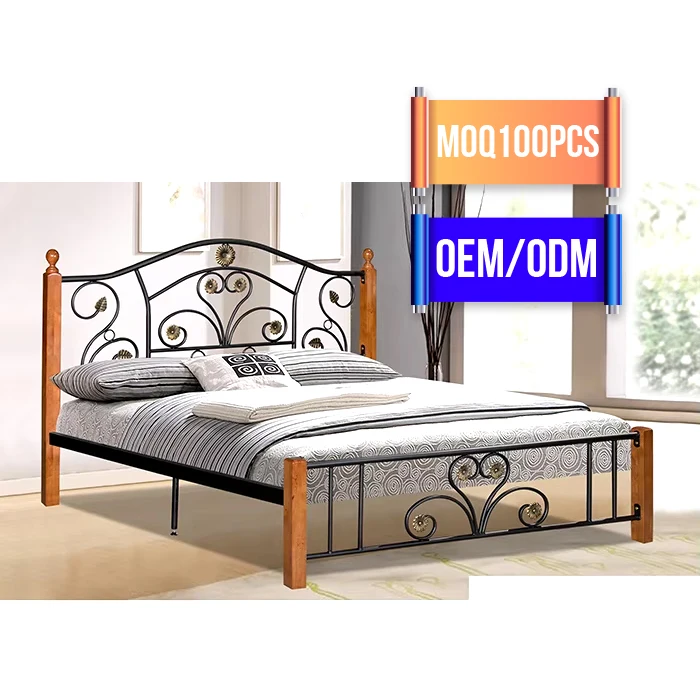 Антикварная Деревянная металлическая Domica KD-2518 деревянная/стальная кровать Super Queen
