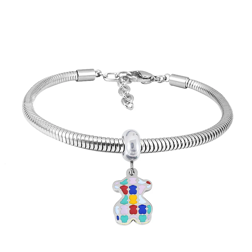 Marvel Series Pendant DIY Jewelry Stainless Steel Bracelet Charm Lucky Clover Bracelets For Family