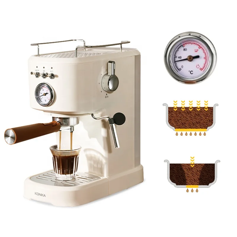 Semi-automatic Retro Espresso Coffee Brewer Machine Professional Italy 20bar Coffee Maker