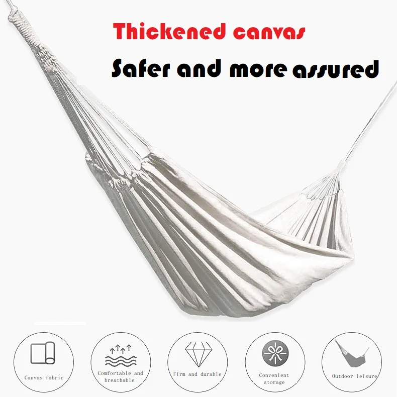 2021 High Quality white canvas hammock outdoor camping