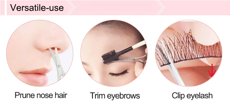 Muting Make Your Brand Eyelashes Scissors Stainless Steel Mini Eyebrow Scissors With Custom Logo Packaging