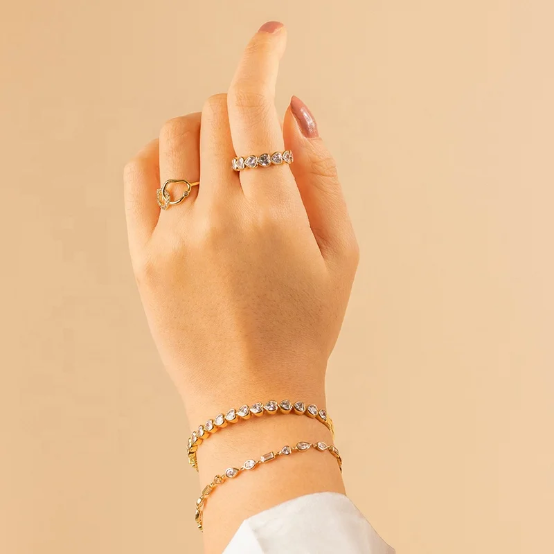 Milskye gold plated elegant heart bezel 14k gold vermeil 925 silver ring