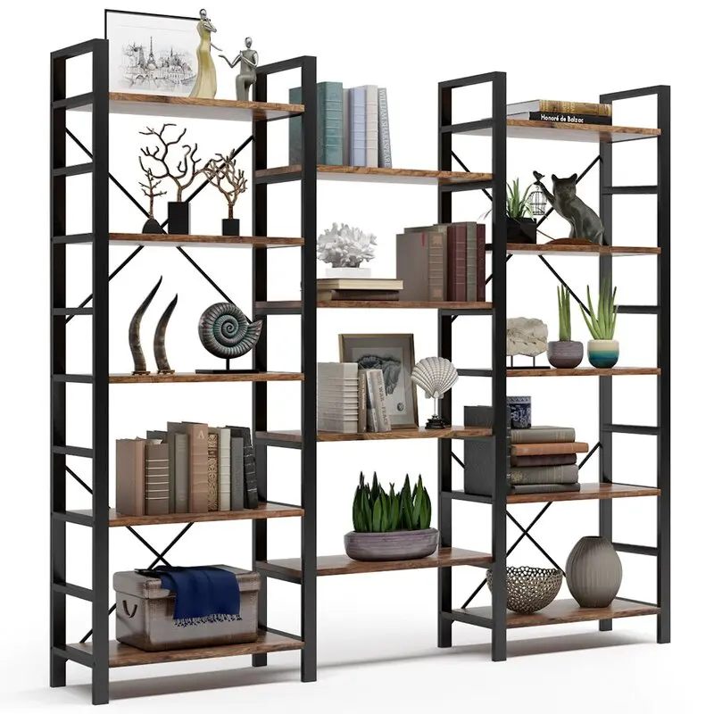  Minimalist and Vintage Style Metal Etagere Bookcase for Home