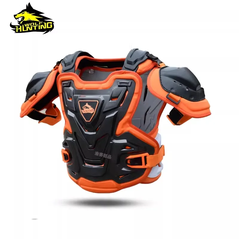 JXT Wolf teenager children Armor Motorcycle Riding Armor Off-road Vest Chest Protection Parallel Car Armor Blue Yellow