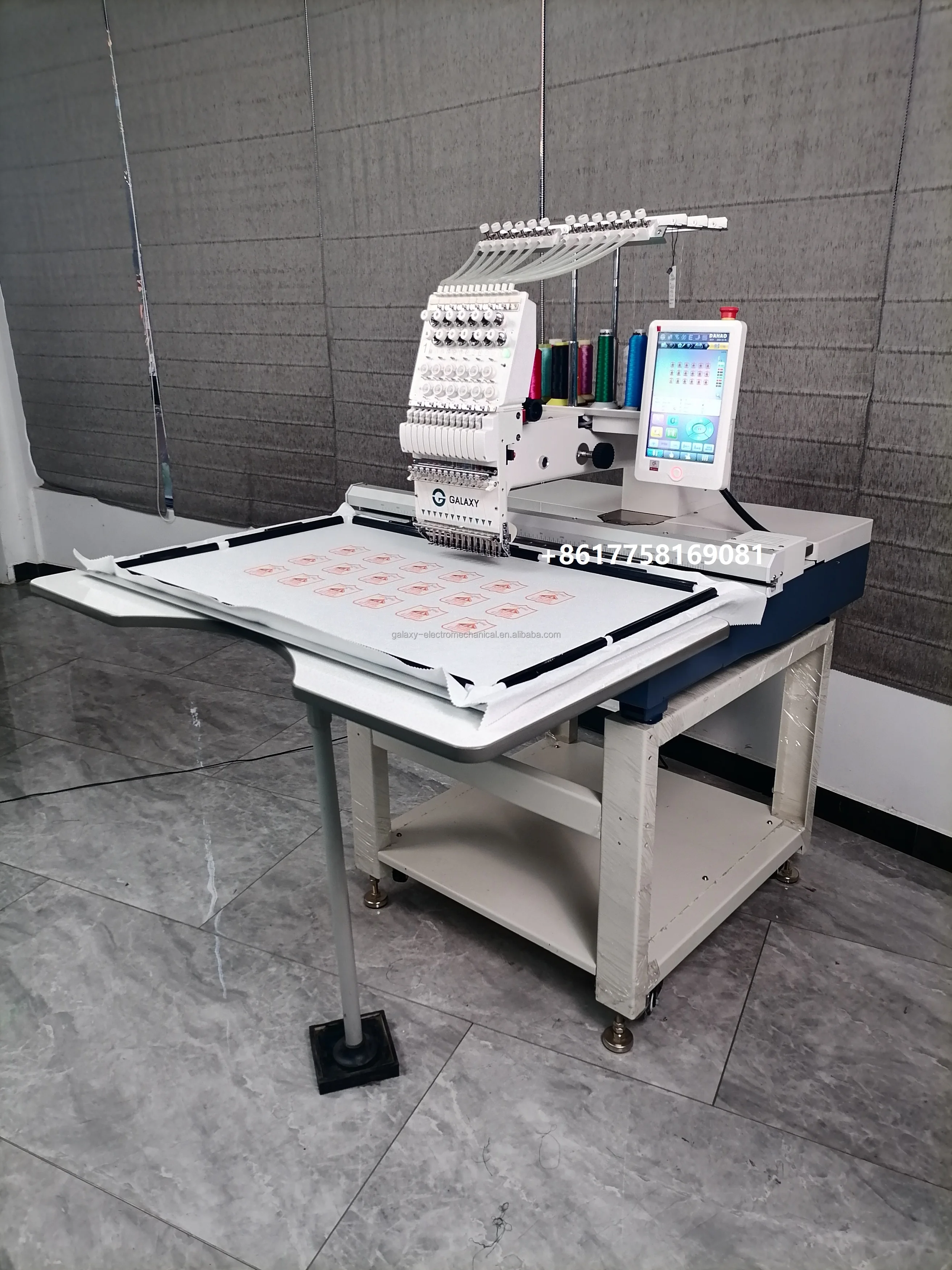 HOT SELLING BEST OFFER GALAXY SINGLE HEAD 12 15 NEEDLES SEWING INDUSTRIAL EMBROIDERY MACHINE DAHAO CONTROL SYSTEM DAHAO SOFTWARE