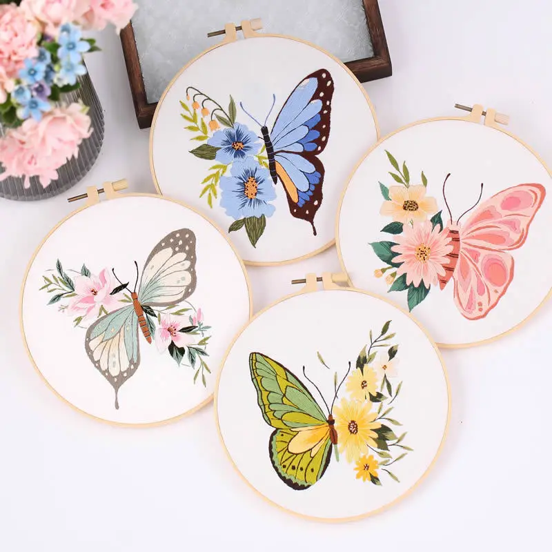 Stamped Floral Embroidery Kit for Beginner Cross Stitch Kit Printed Embroidery Starter Kit Embroidery Floss PatternPopular