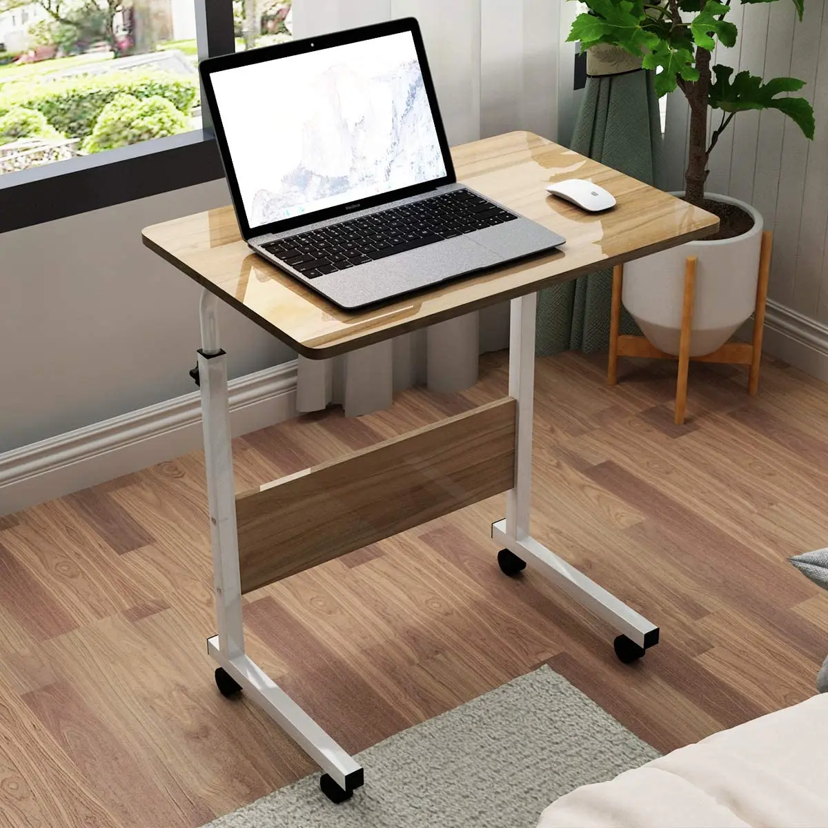 Mobile Laptop Desk Computer Table Stand Adjustable Sit Stand Desk Wooden Bed Bedside Portable Sofa Bedroom Study Office Desks