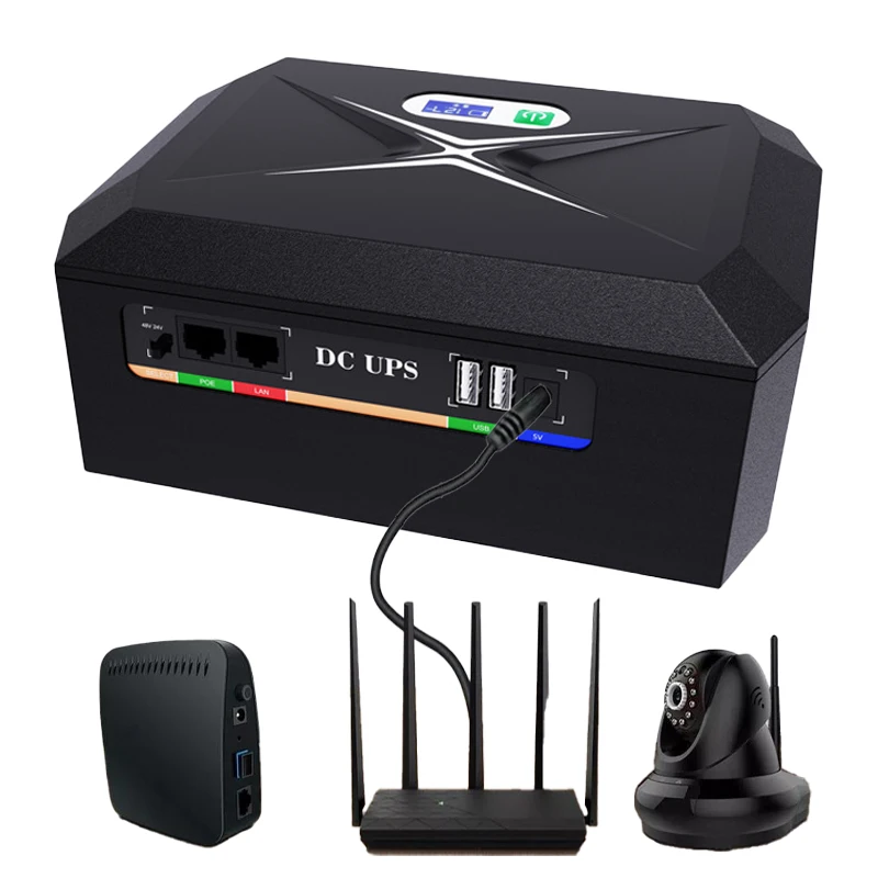 Резервное копирование аккумулятора cwups 60W 100W 120W Mini UPS для Wi-Fi маршрутизатора ноутбука 5V 9V 12V 24V 48V DC 20000mAh 48000mah