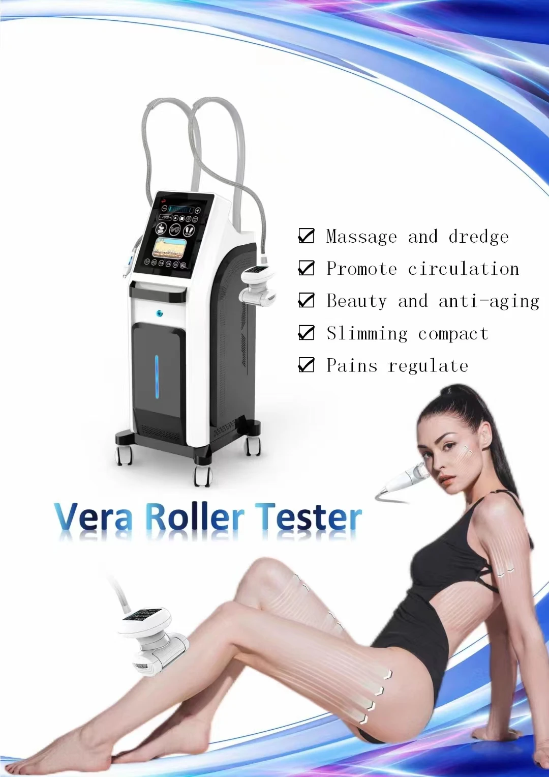 Hot Sale 3 Handle Vera Roller Vacuum Clip Vacuum Roller RF Body Slimming Equipment