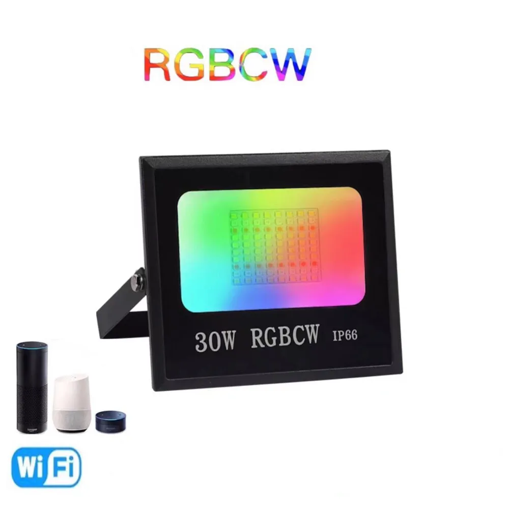 AC110V Input 30W 50W 100W 200W RGBCW Multi Color Projector Wifi App Control LED RGB Flood Light