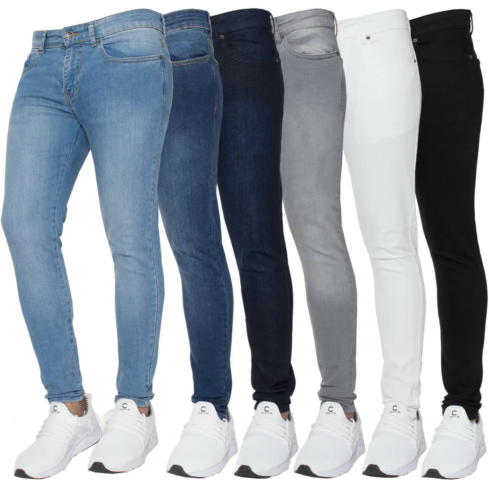 Supplier of international brands---Custom Made tapered  Skinny Stretch jeans for men slim fit pants tapered men jeans trouser