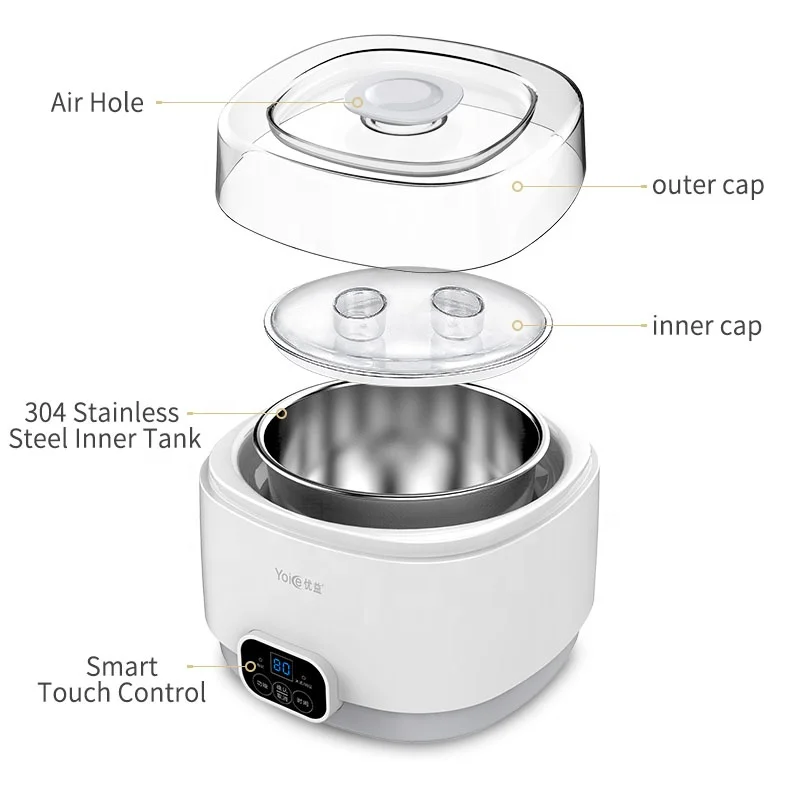 Automatic Electric Portable Household Large Capacity Kitchen Home Stainless Steel Greek Yogurt Maker