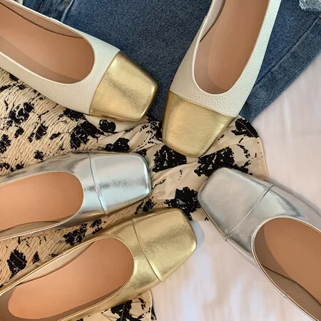Xinzirain Custom New Arrival Ladies Casual Flat Shoes Comfortable Full Leather Women Ballet Shoes For Girls