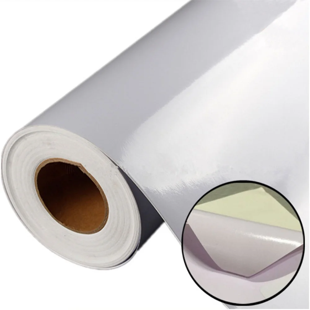 80 Micron 100 Micron PVC Sticker Paper Rolls Self Adhesive Vinyl for Advertising