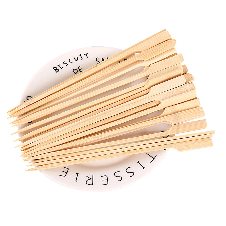 Bamboo kebabsticks skewer snack flat bbq skewers 15cm 18cm hotsale adana indian kebab skewers meat shrimp