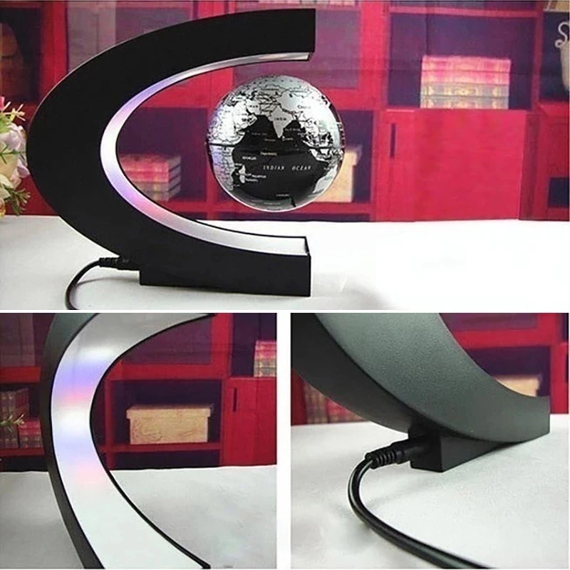 Levitating Lamp Magnetic Levitation Globe LED World Map Rotating Globe Lights Bedside Lights Home Novelty Floating Lamp Gifts