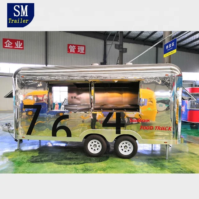 Fast Food Vending Trailer Concession Truck Mobile Hot Dog Food Trailer