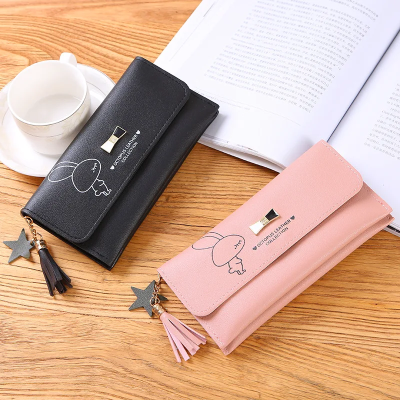 Factory direct supply wholesale long small wallet 2021 new spring Korean version cute creative rabbit ladies wallet