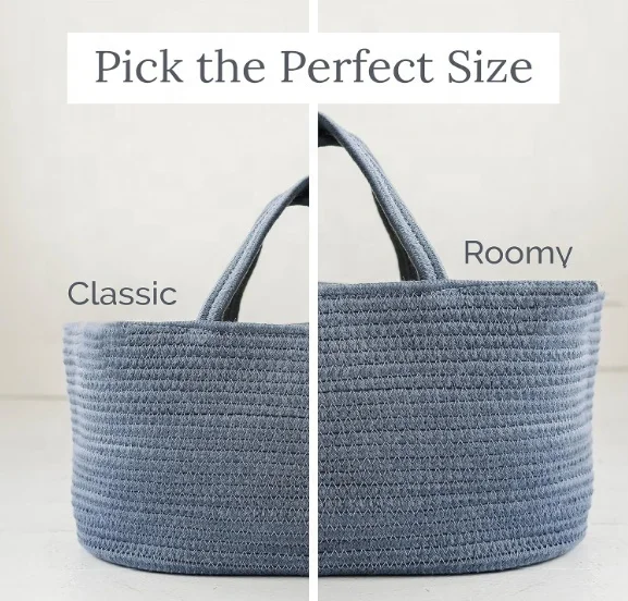 Diaper Caddy Basket with Dividers for Baby Boy and Girl Diaper Tote Bag for Bady Storage for Car