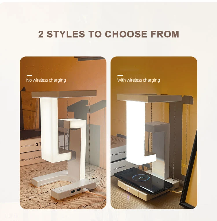 Levitating Anti-Gravity Mobile Phone Wireless Charging Led Night Light Floating Table Lamp For Bedroom Study