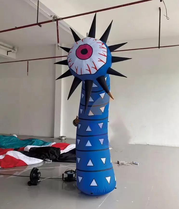 Halloween Giant Inflatable Eye Ball Monster Flower Column Amusement Decoration Inflatable Flower Oem For Sale