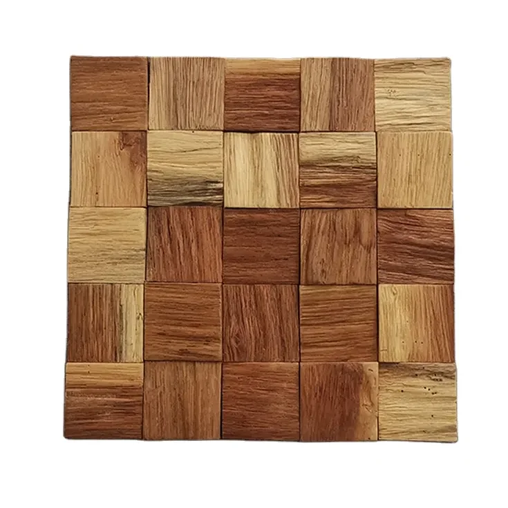 Room 3d Wood Wall Panel Natural Wood Color Squares Decorative Tiles 3d Wood Wall Used For Home Decoration