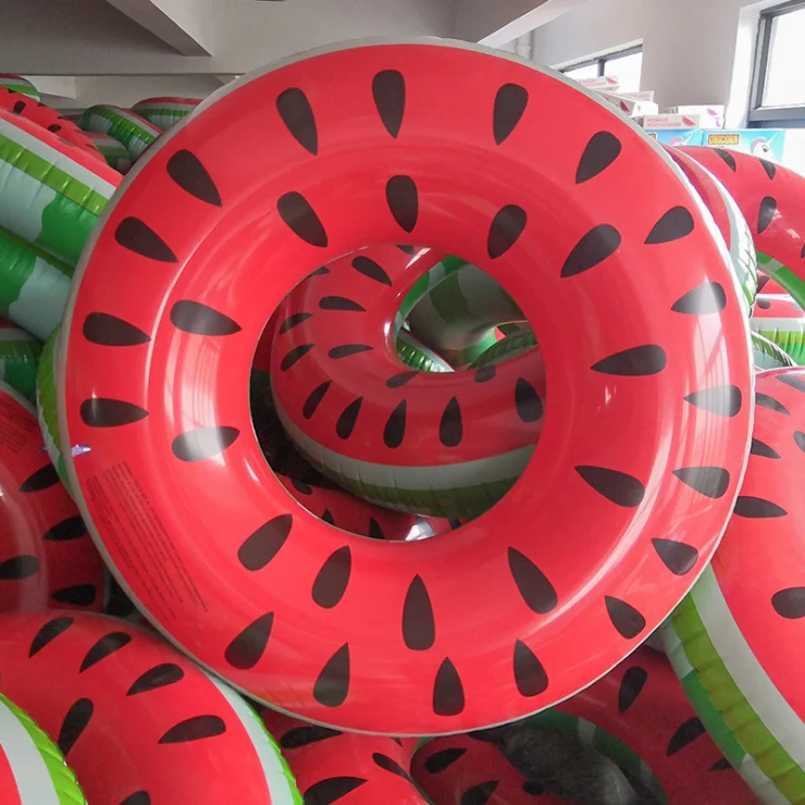 Custom oem china swimming ring cute watermelon pattern PVC swimming ring