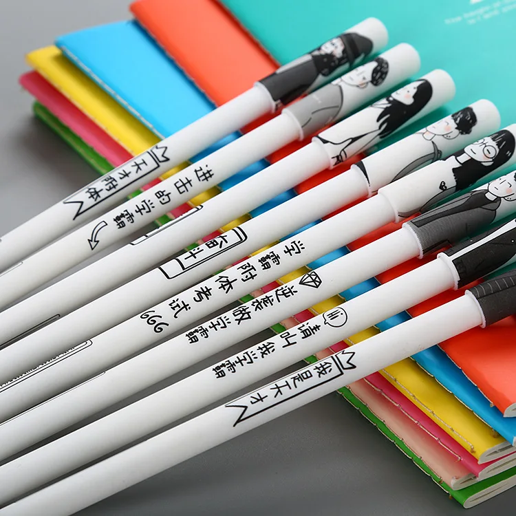 
Student office stationery 0.5mm black ink gel pens cute cartoon design best price gel pens 