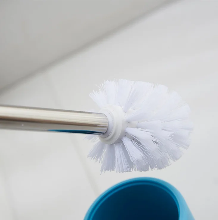 New Style Hot Sell Plastic Toilet Brush Set Toilet Brush with Stainless Steel Holder Set