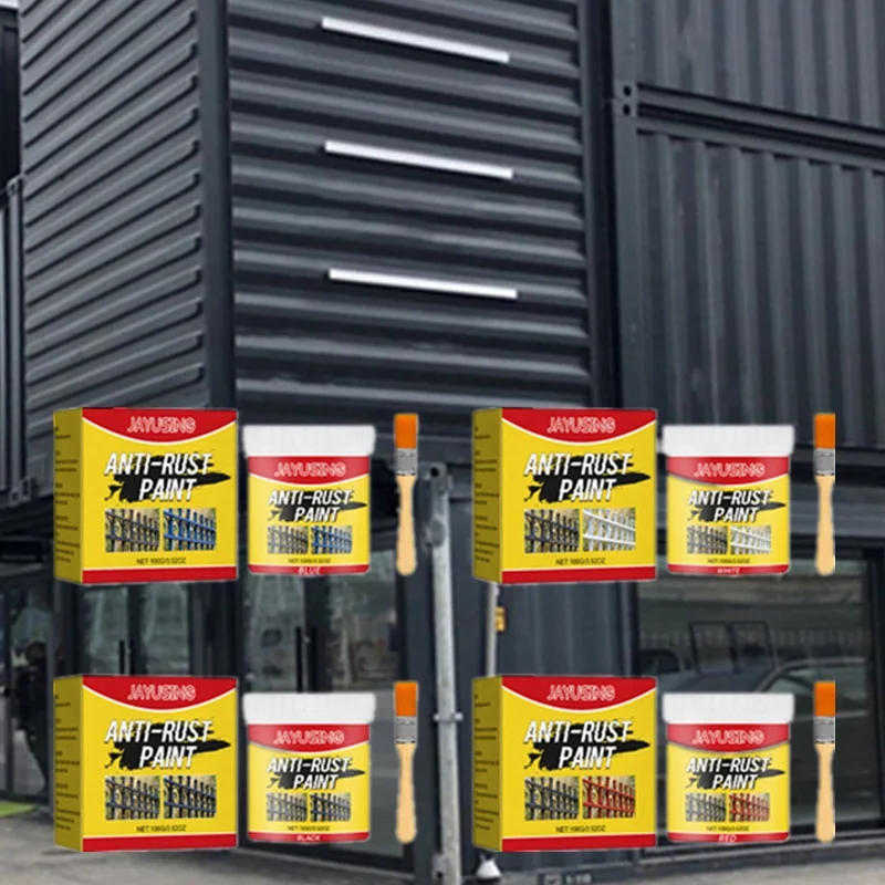Jaysuing rust remover paint set waterproof red blue black white 3 colors iron door railing metal coating primer derusting paint