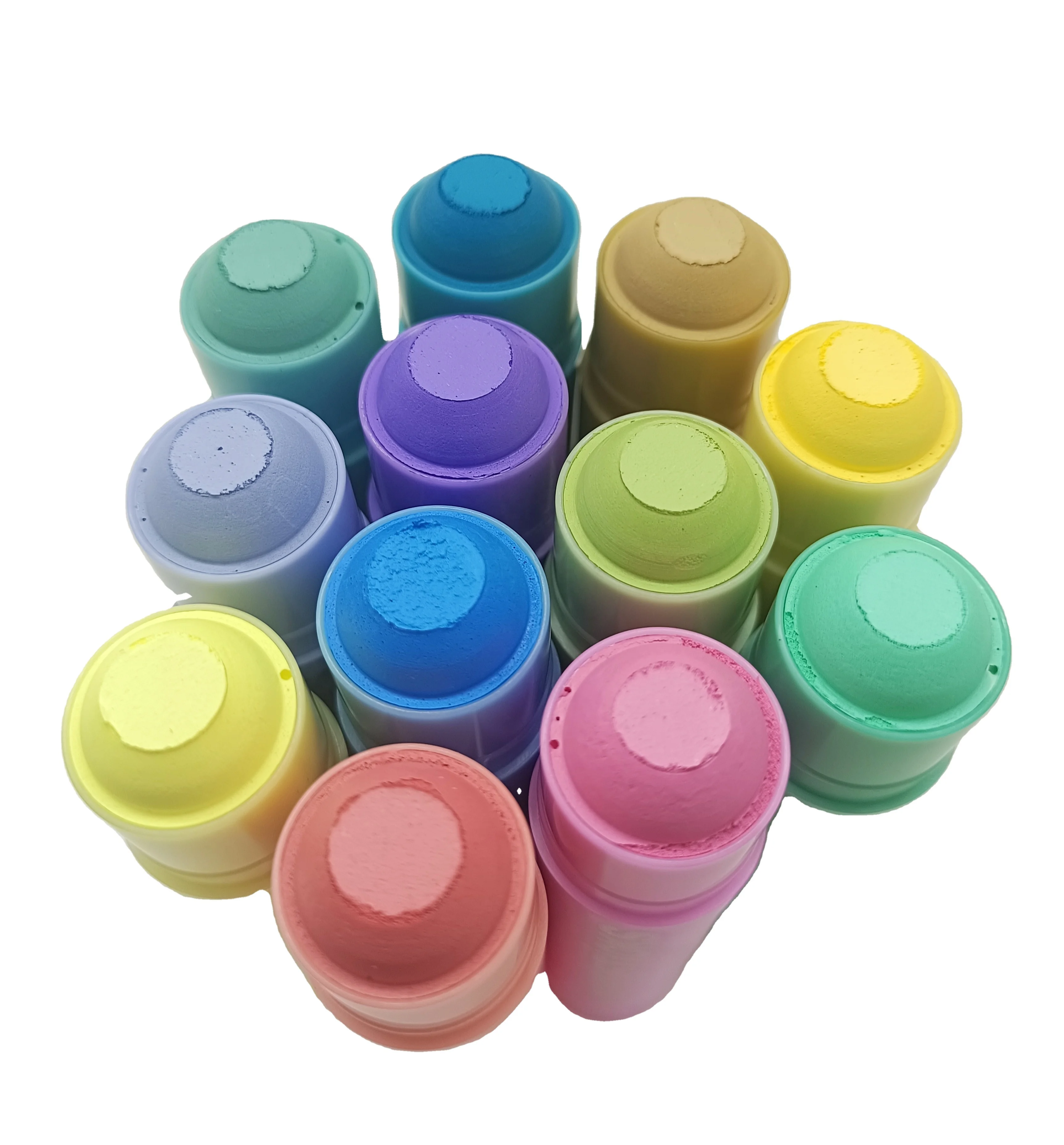 MeiduGaga 12 Pastel colors Mess Free Water Based Poster Solid Tempera Paint Sticks Crayon